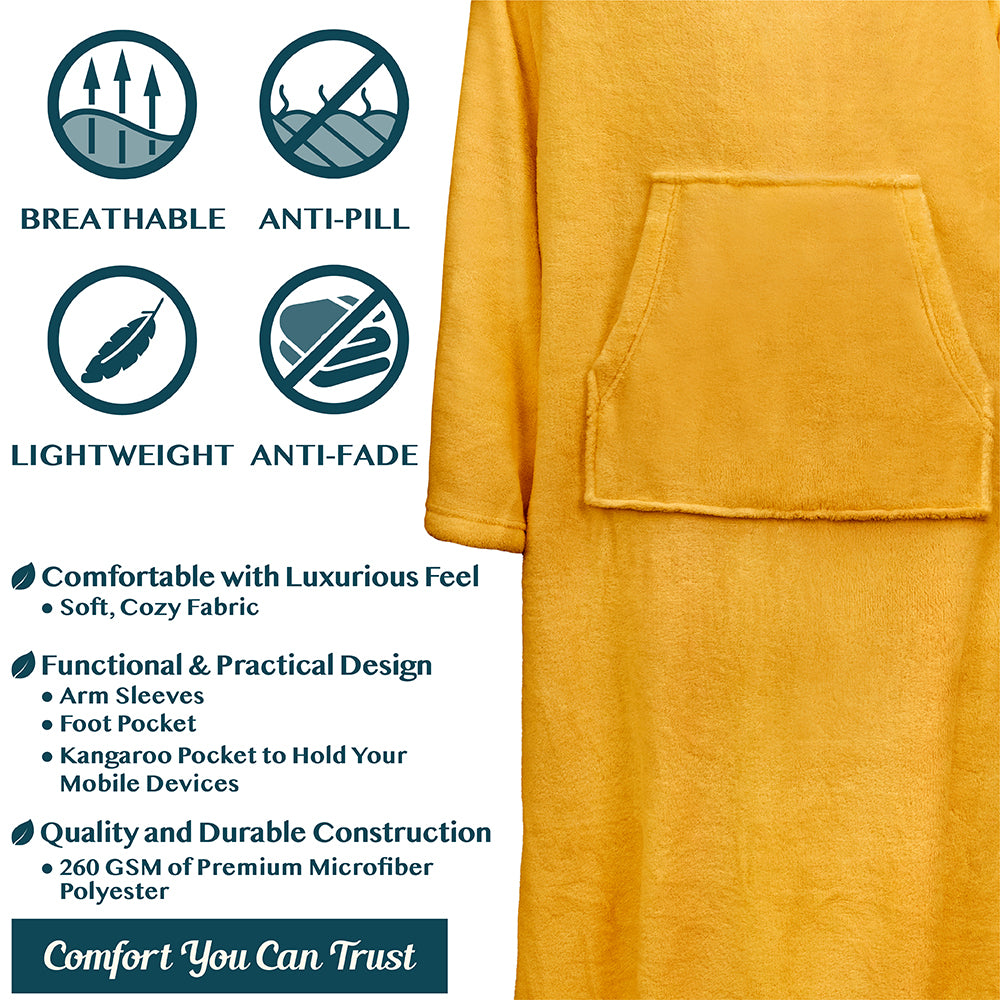 Blanket with Sleeves - Foot Pockets