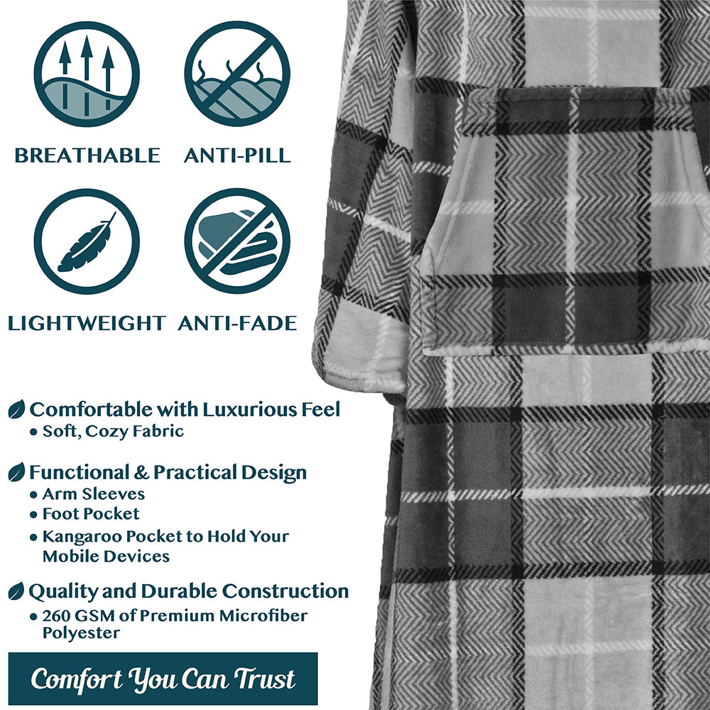 Blanket with Sleeves - Foot Pockets