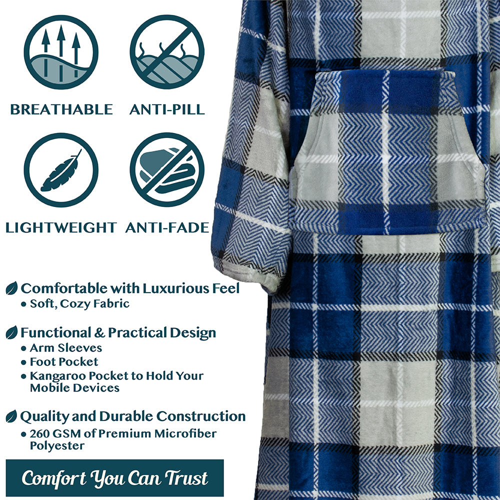Blanket with Sleeves - Foot Pockets