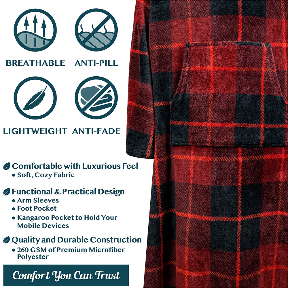 Blanket with Sleeves - Foot Pockets