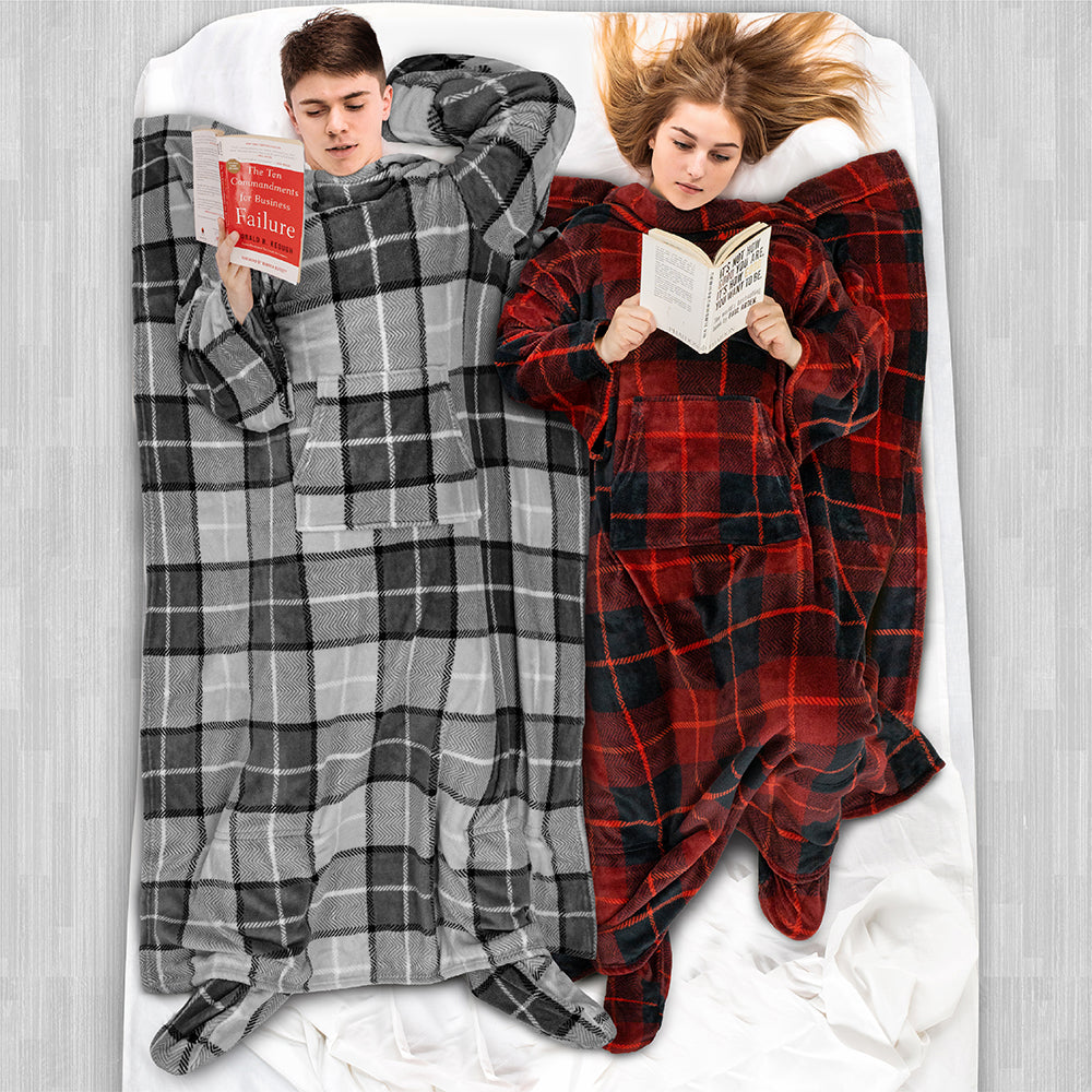 Blanket with Sleeves - Foot Pockets