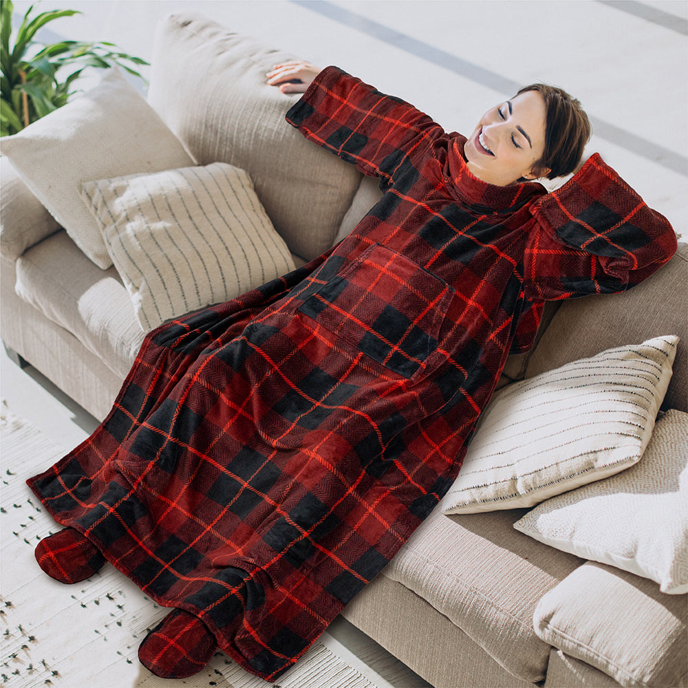Blanket with Sleeves - Foot Pockets