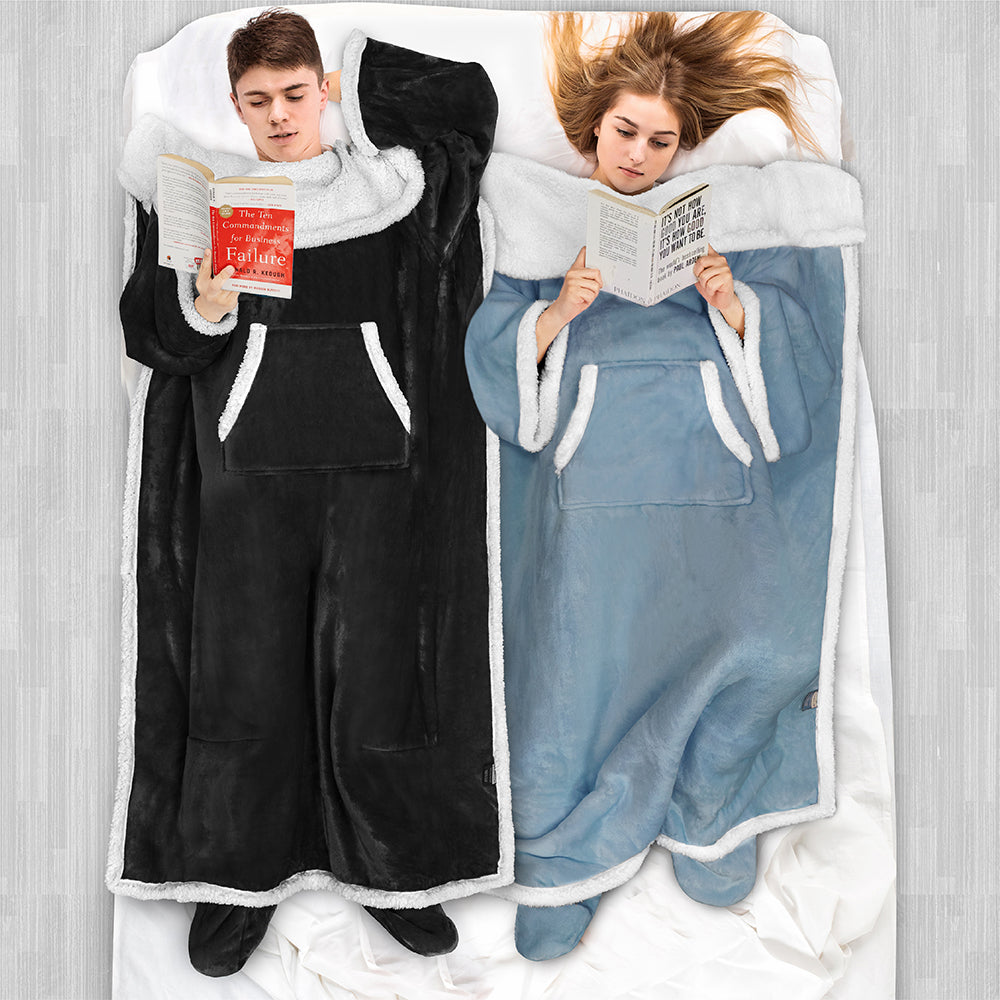 Blanket with Sleeves - Foot Pockets