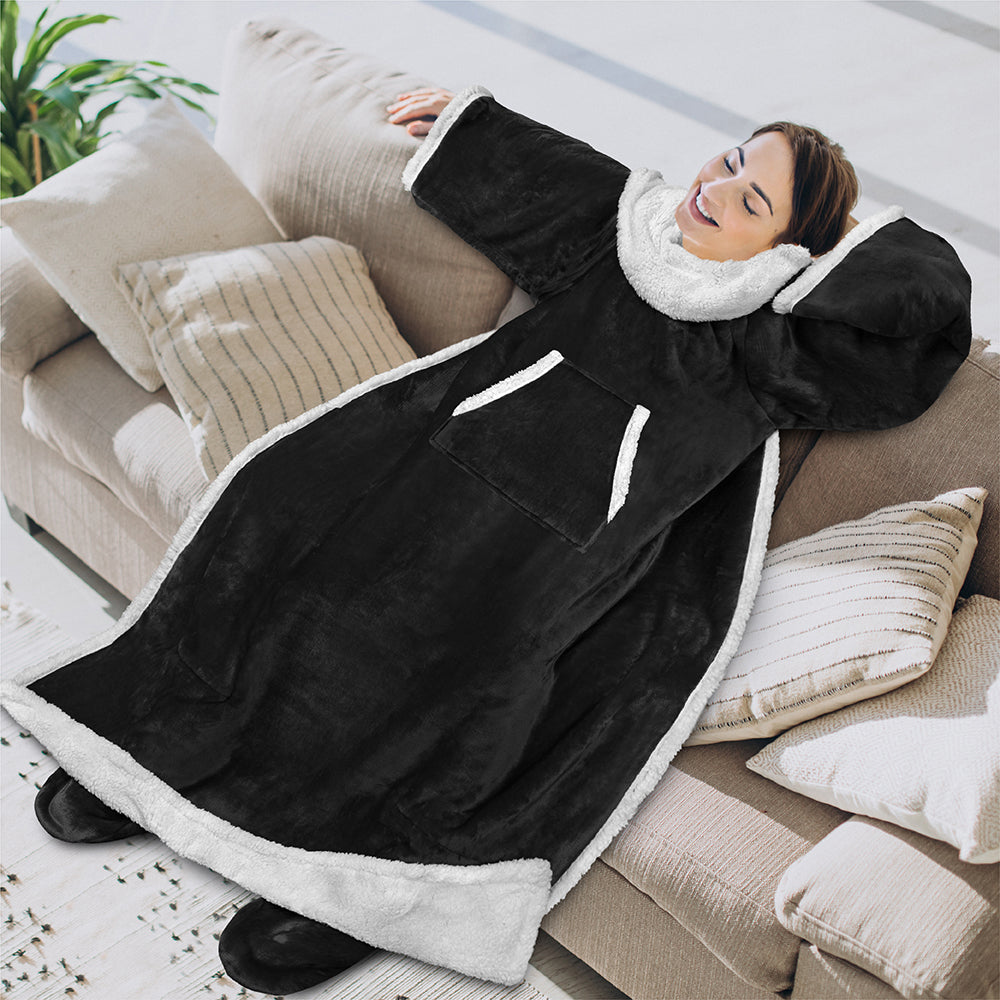 Blanket with Sleeves - Foot Pockets