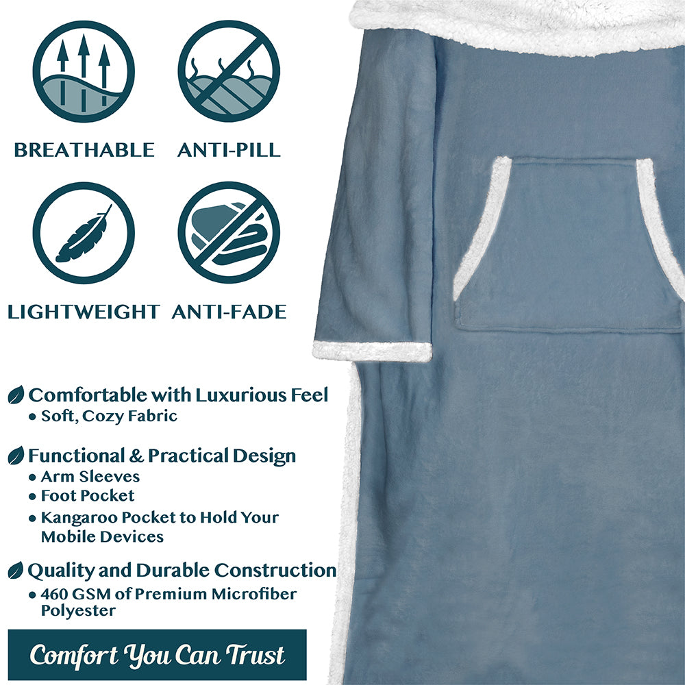 Blanket with Sleeves - Foot Pockets
