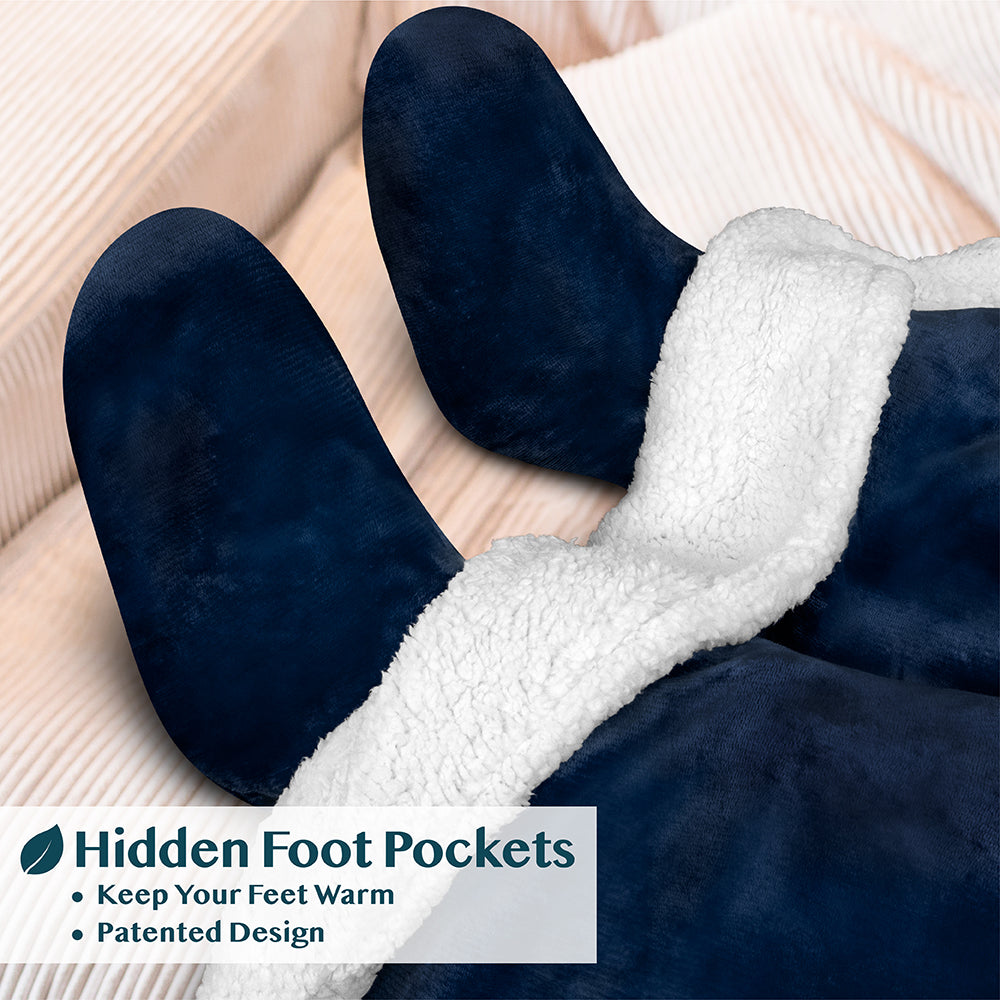 Blanket with Sleeves - Foot Pockets