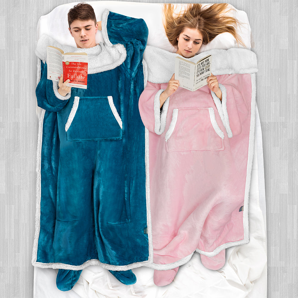 Blanket with Sleeves - Foot Pockets