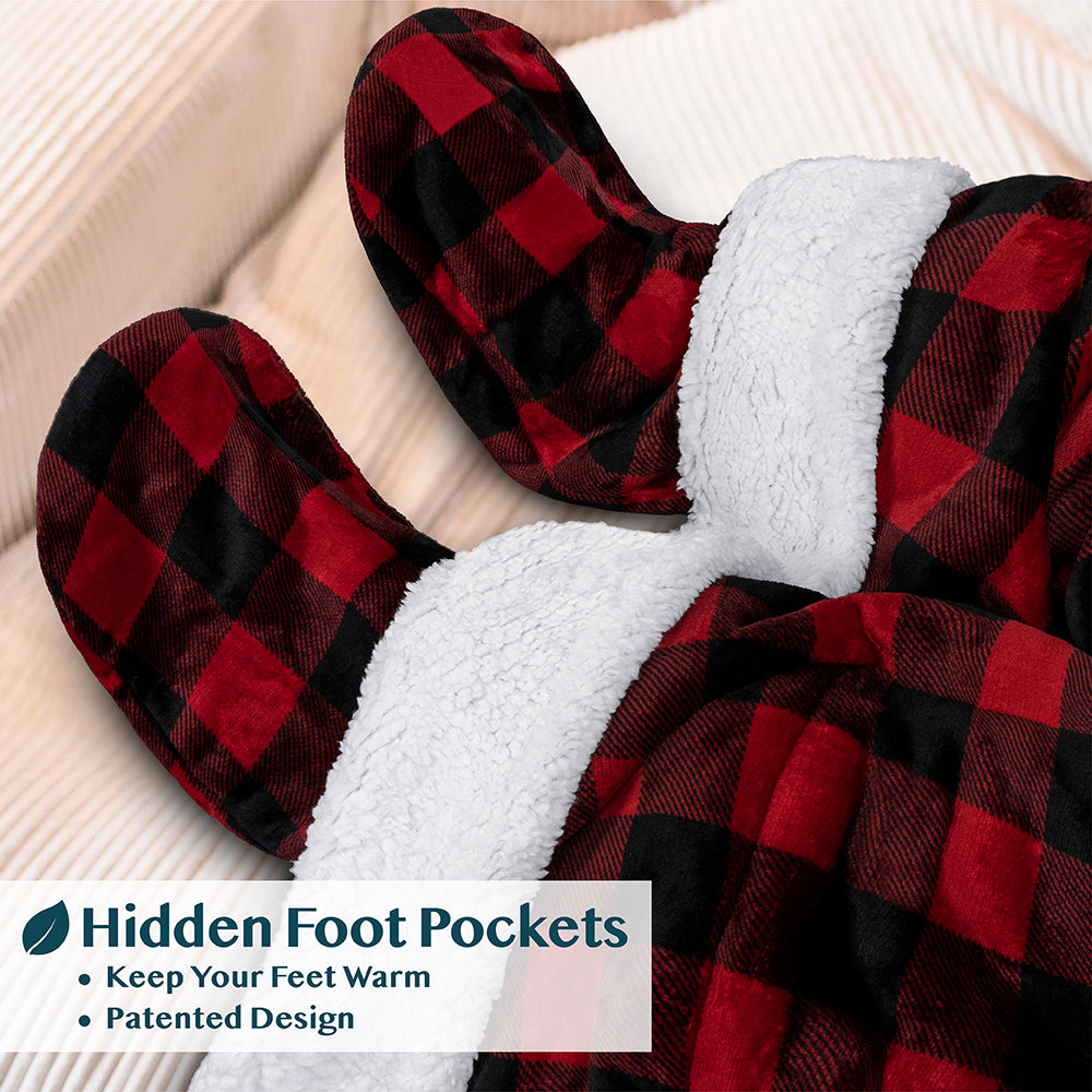 Blanket with Sleeves - Foot Pockets