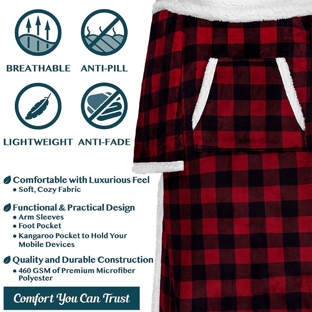Blanket with Sleeves - Foot Pockets