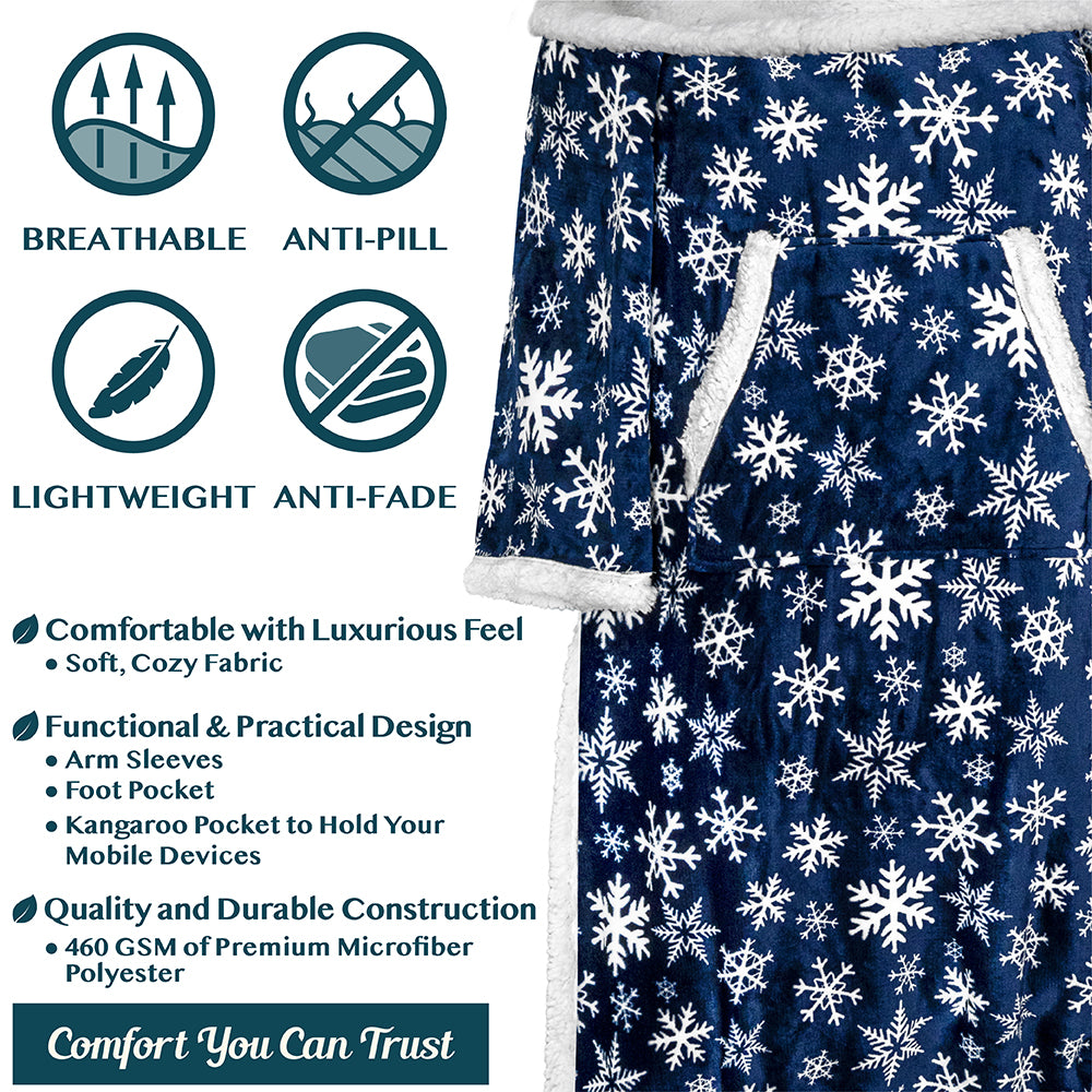 Blanket with Sleeves - Foot Pockets