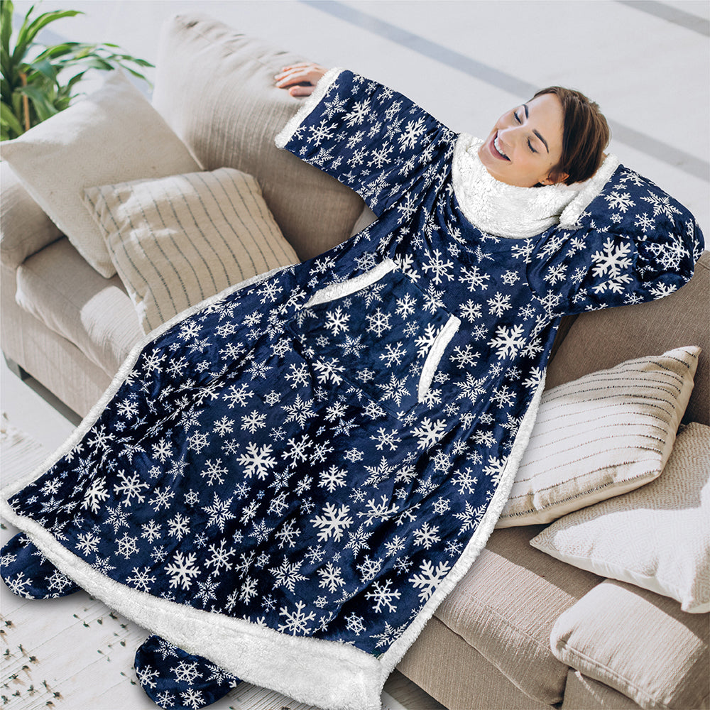 Blanket with Sleeves - Foot Pockets