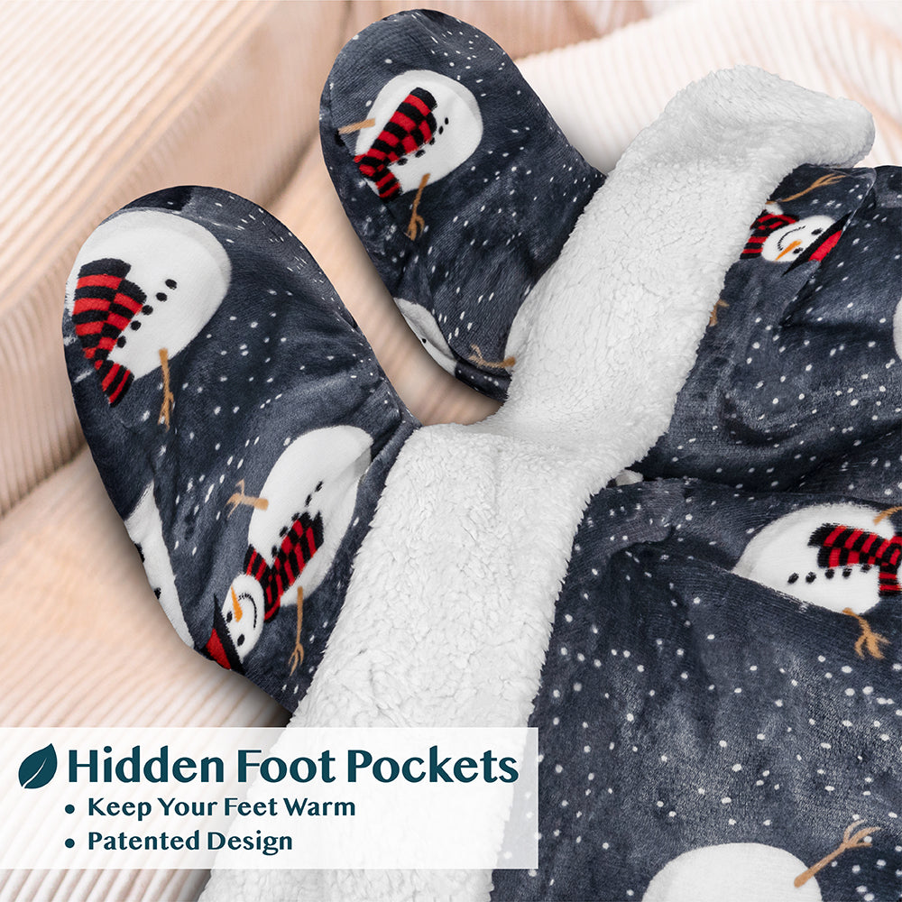 Blanket with Sleeves - Foot Pockets