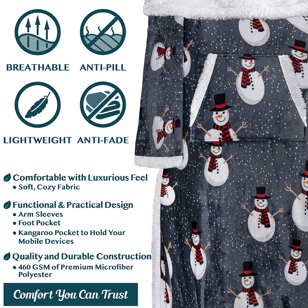 Blanket with Sleeves - Foot Pockets