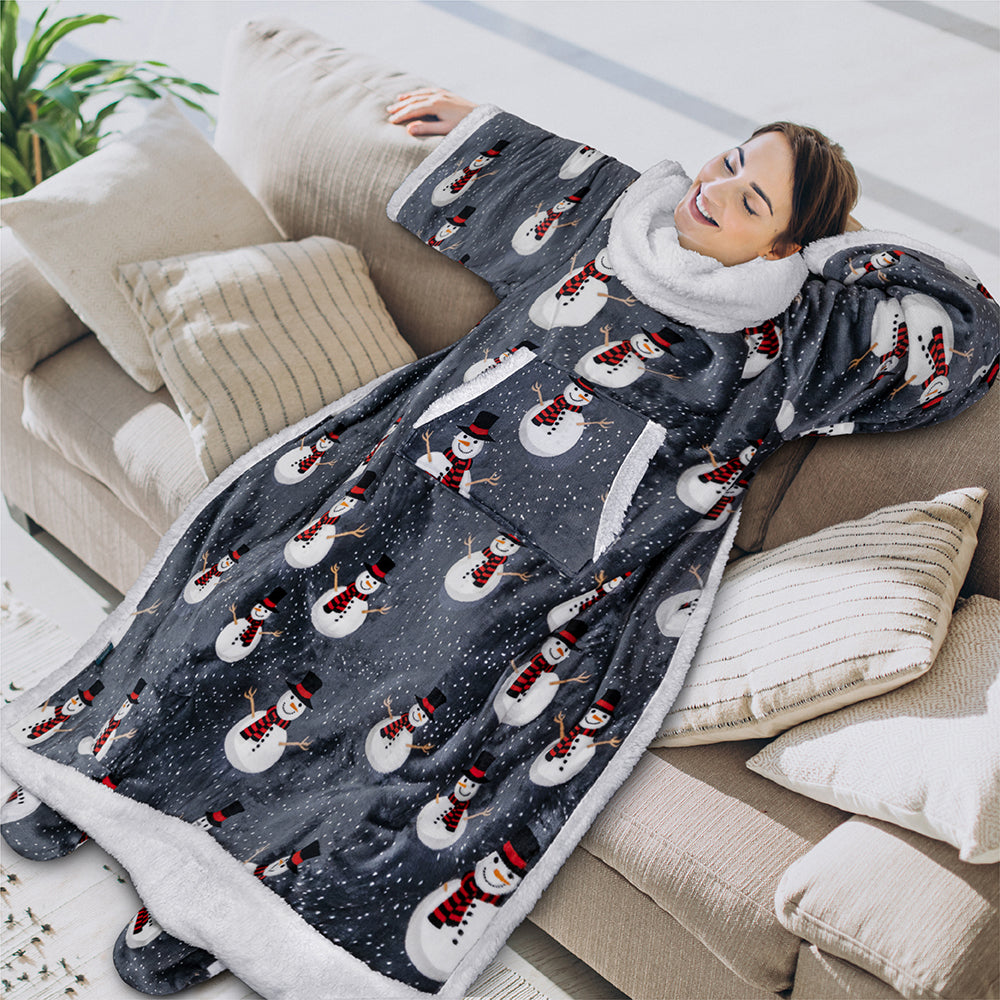 Blanket with Sleeves - Foot Pockets