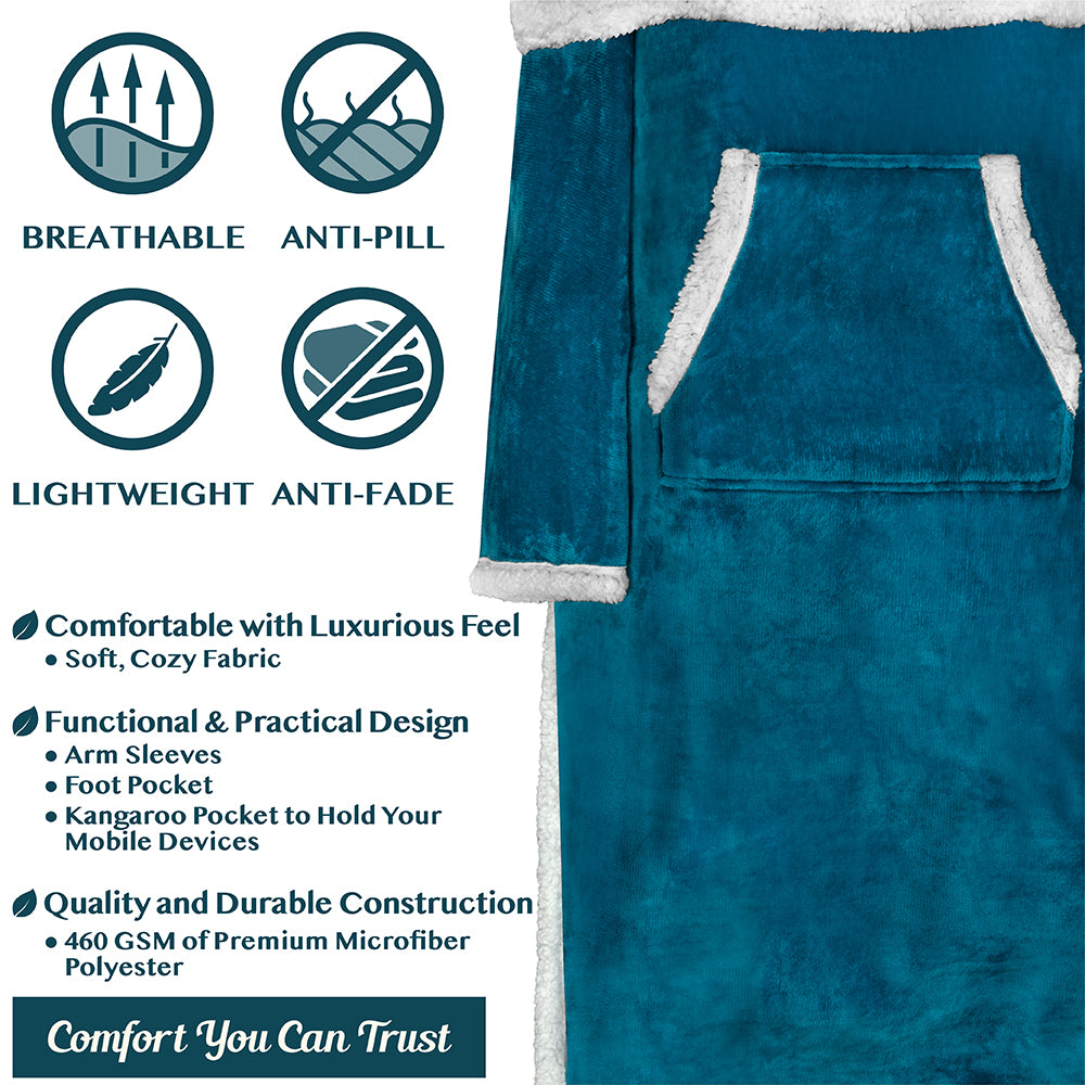 Blanket with Sleeves - Foot Pockets