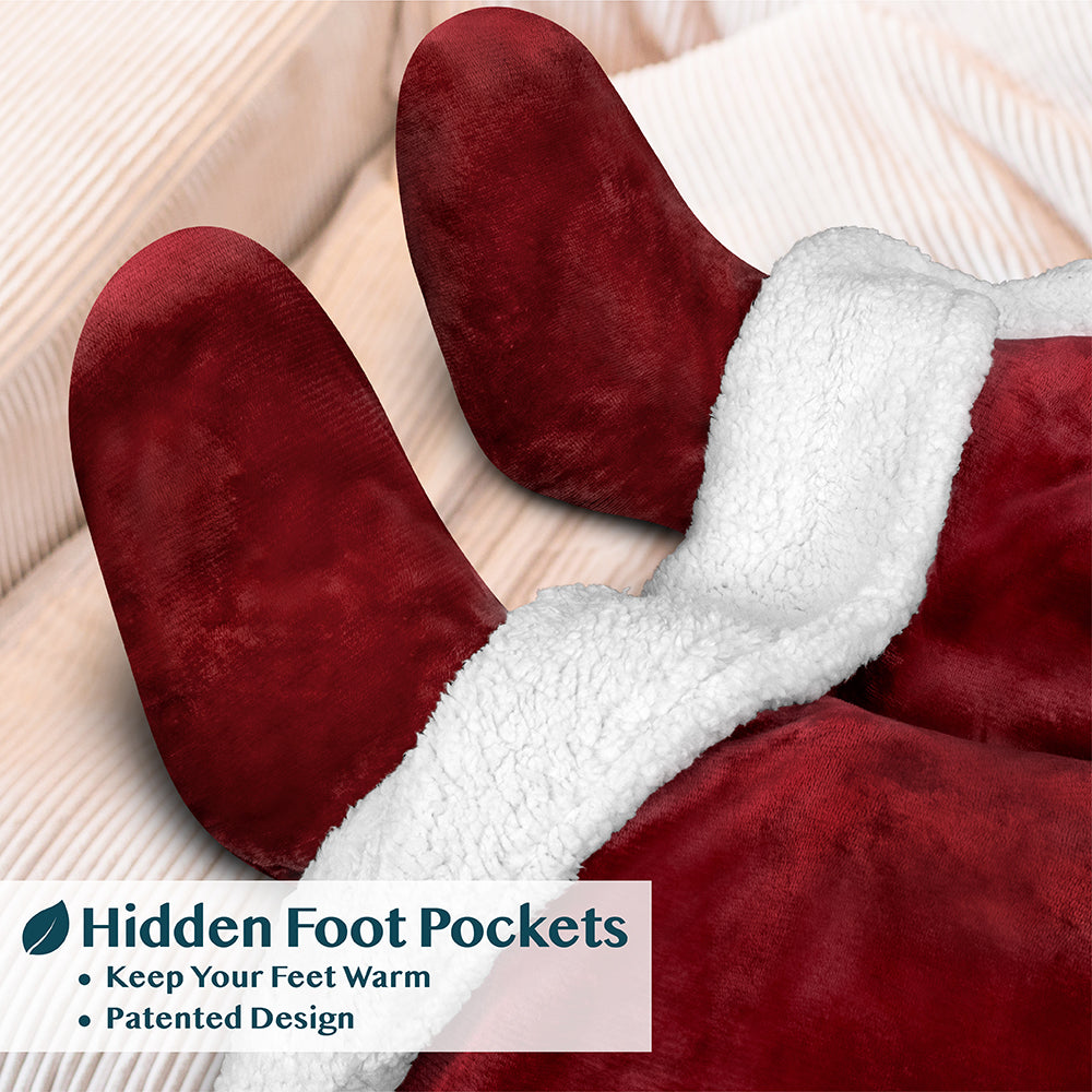 Blanket with Sleeves - Foot Pockets