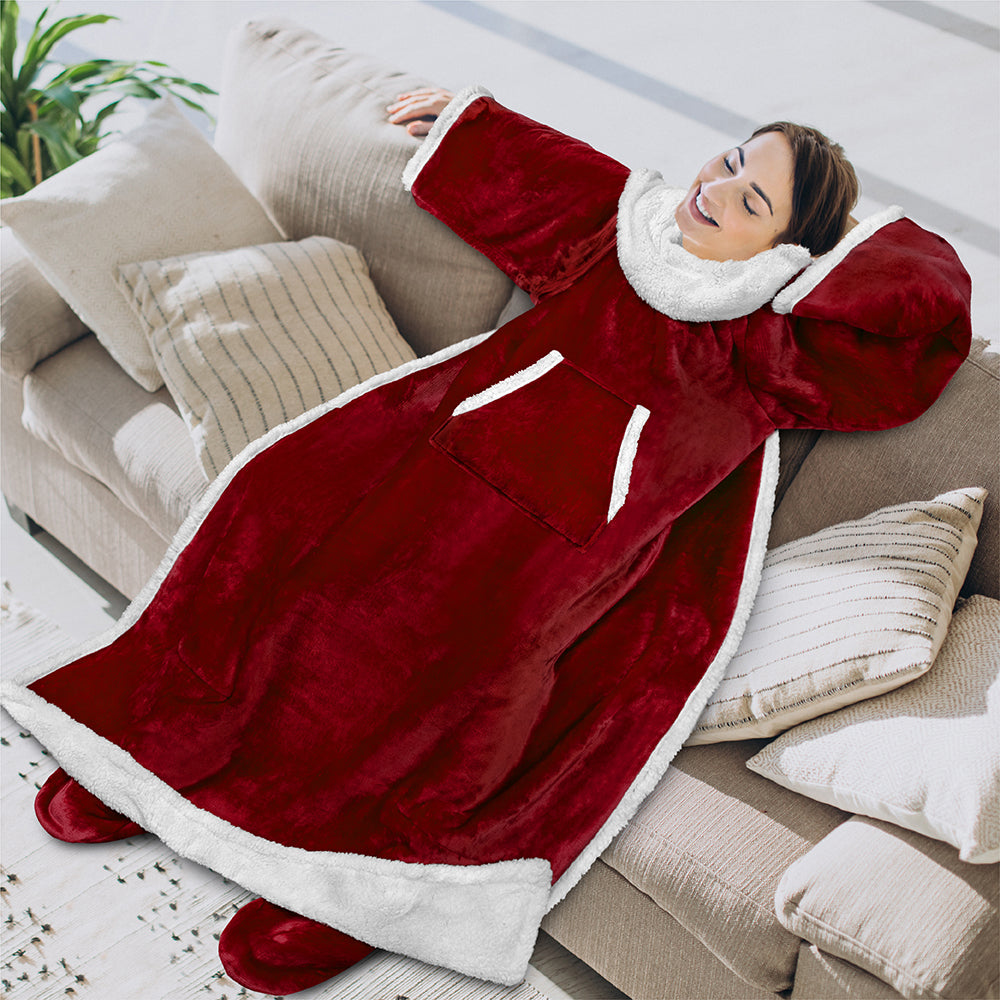 Blanket with Sleeves - Foot Pockets