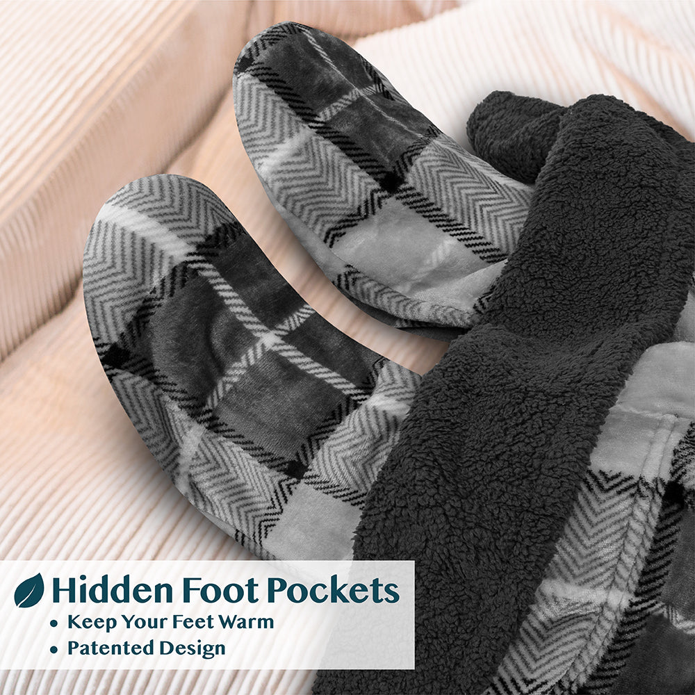 Blanket with Sleeves - Foot Pockets