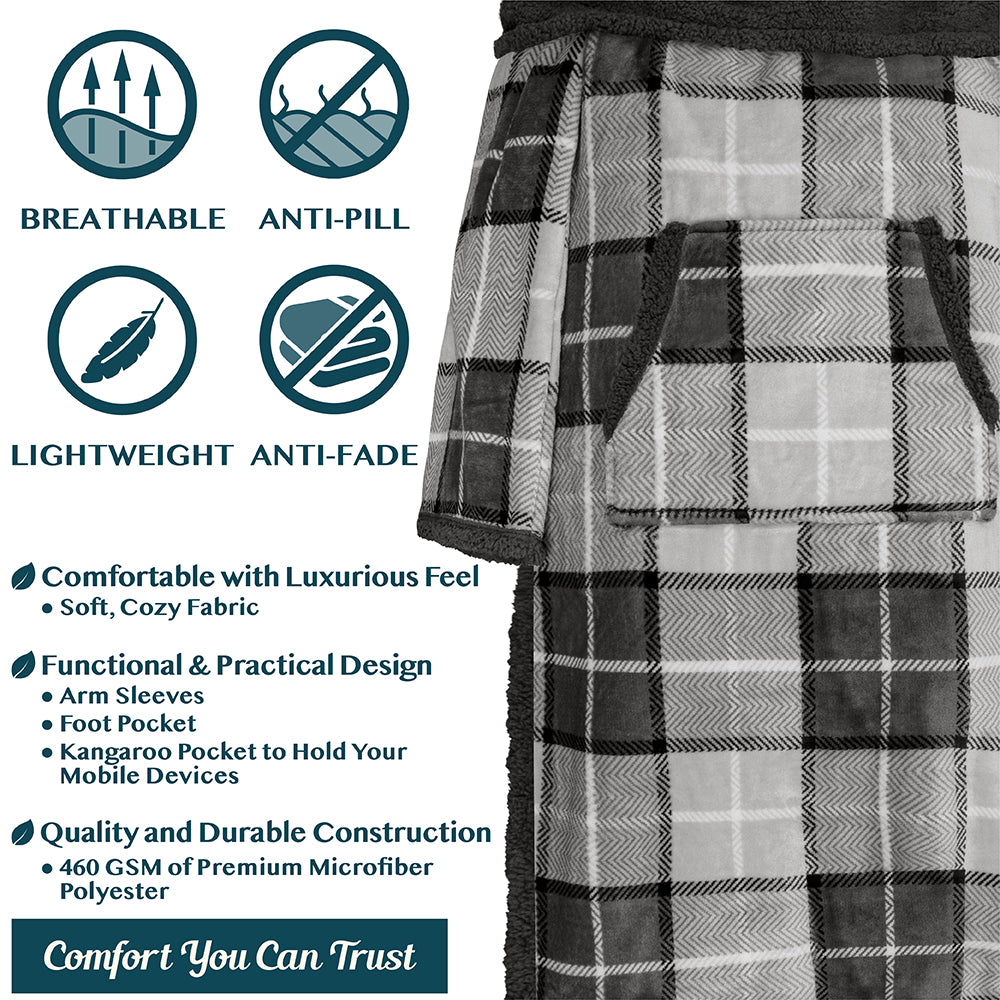 Blanket with Sleeves - Foot Pockets