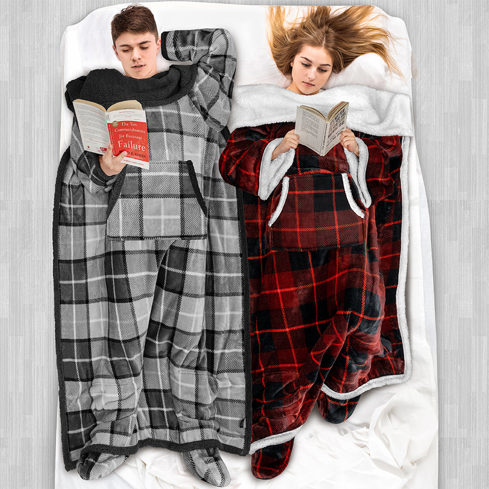 Blanket with Sleeves - Foot Pockets