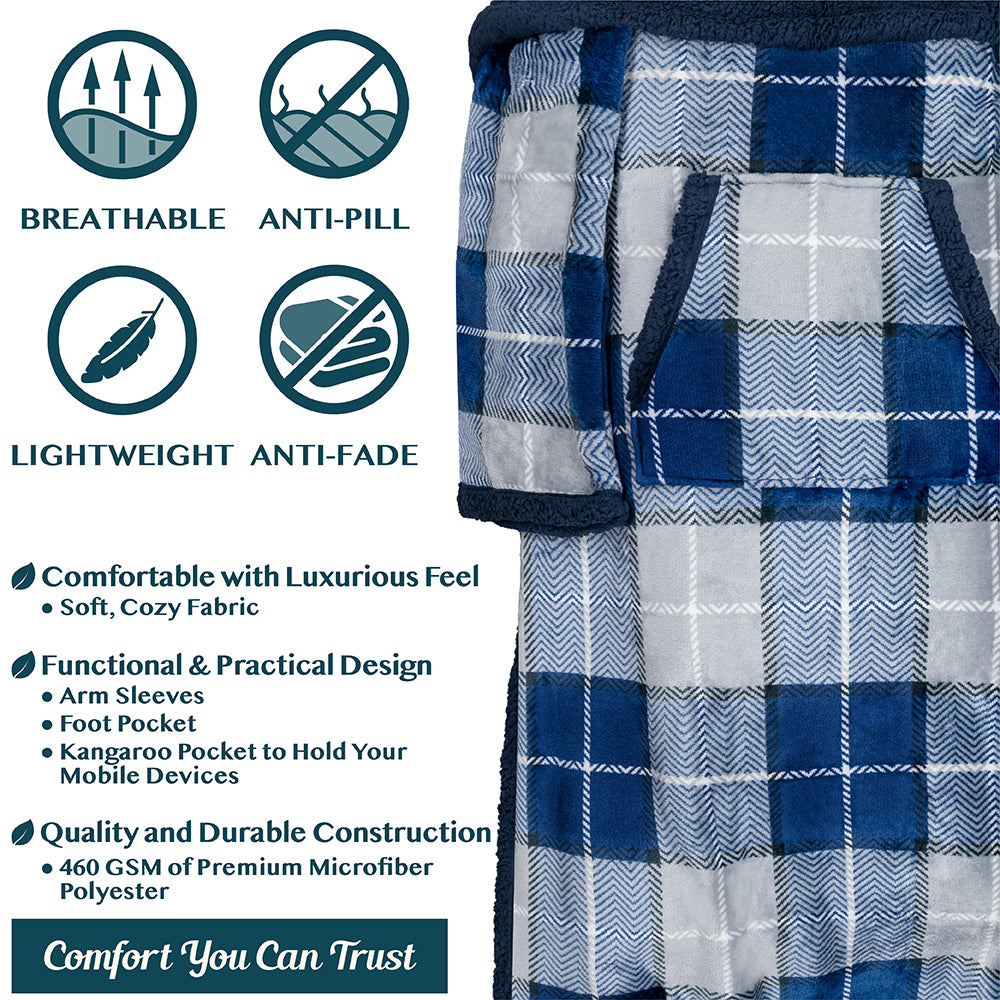 Blanket with Sleeves - Foot Pockets