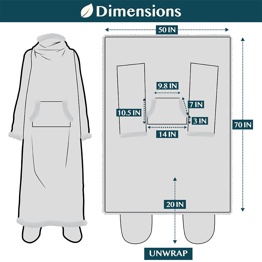 Blanket with Sleeves - Foot Pockets