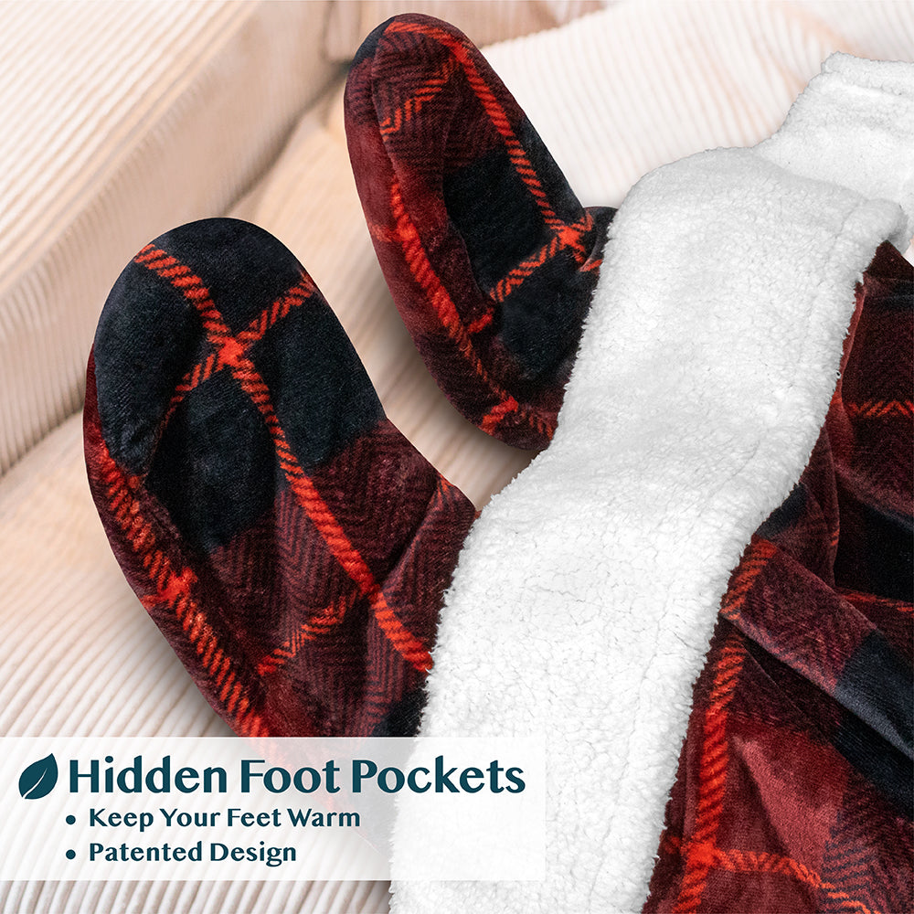 Blanket with Sleeves - Foot Pockets