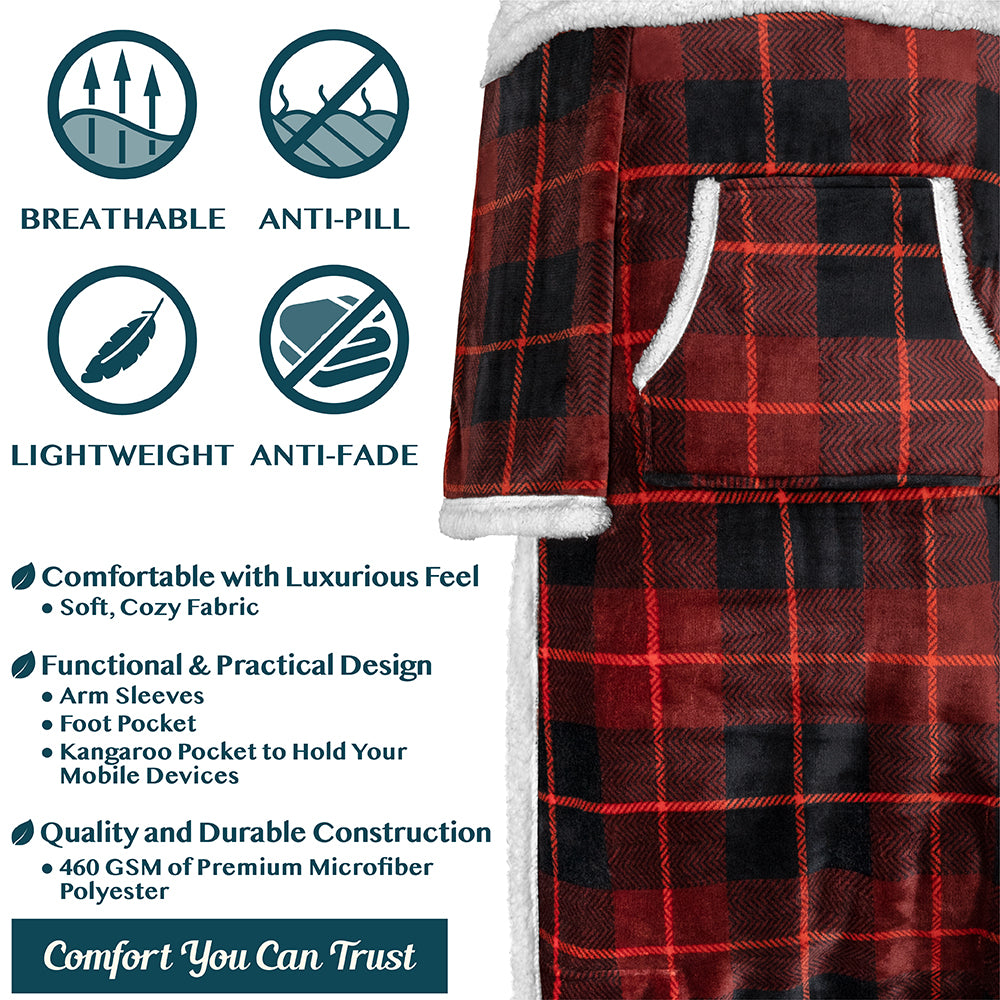 Blanket with Sleeves - Foot Pockets