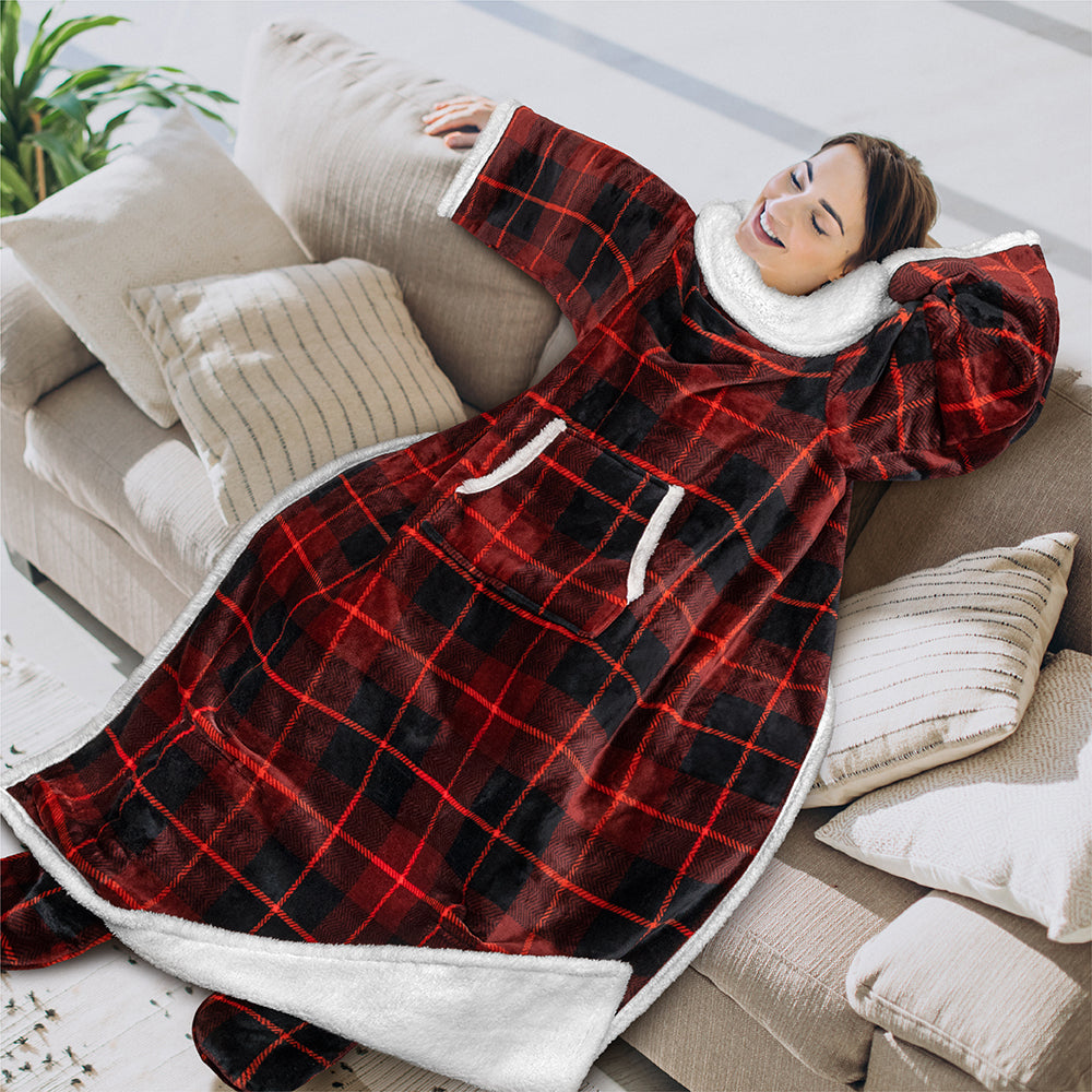 Blanket with Sleeves - Foot Pockets