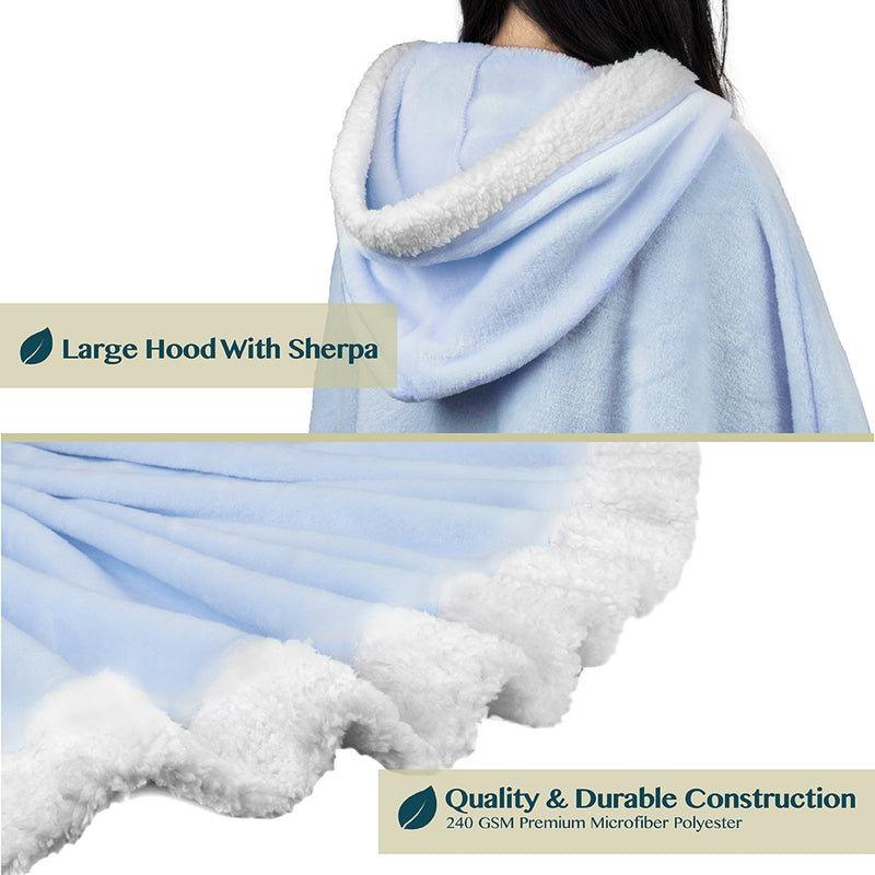 Angel Wrap Hoodie Sherpa Poncho Blanket