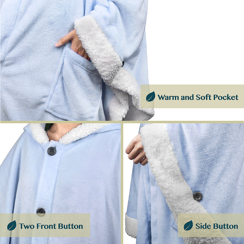 Angel Wrap Hoodie Sherpa Poncho Blanket