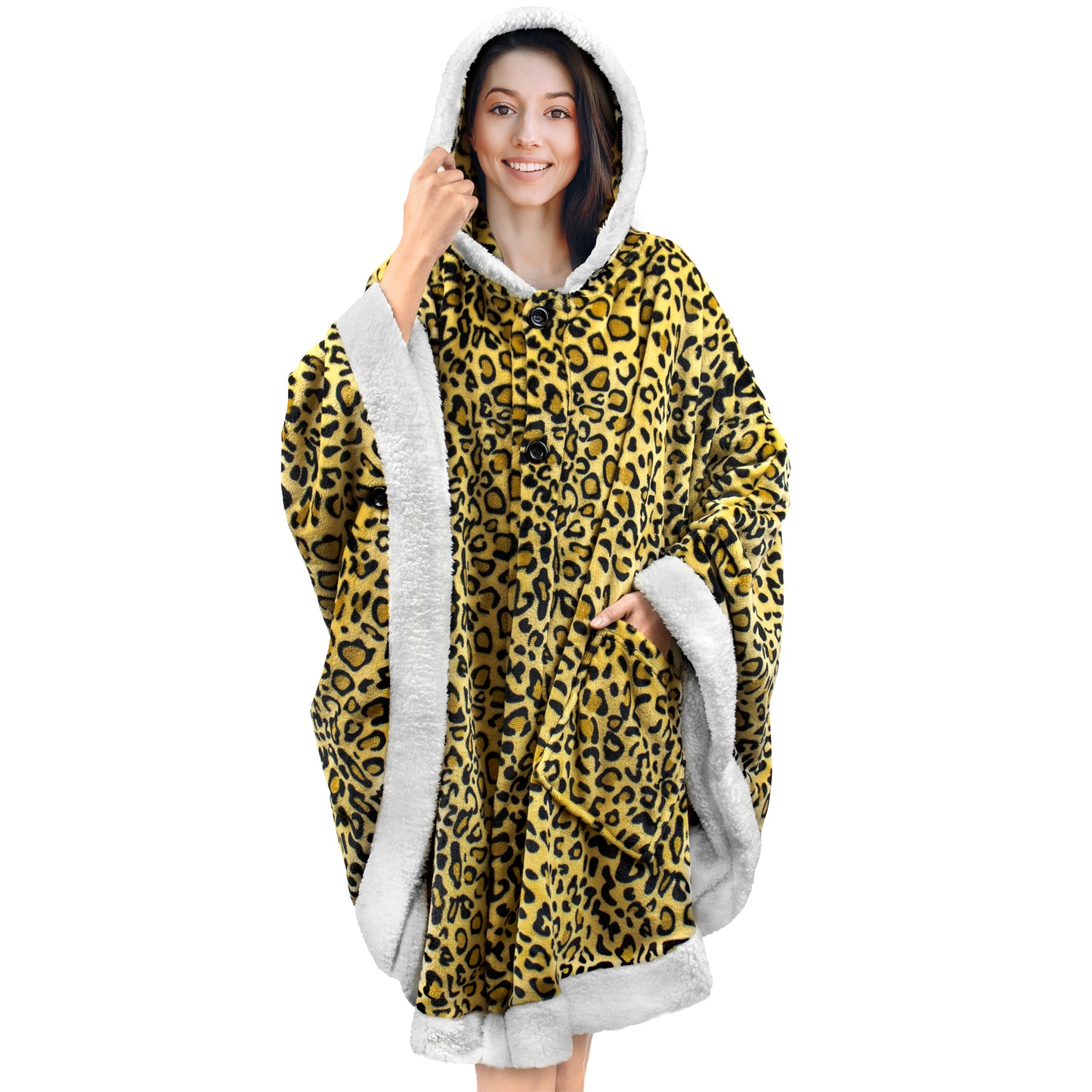 Angel Wrap Hoodie Sherpa Poncho Blanket