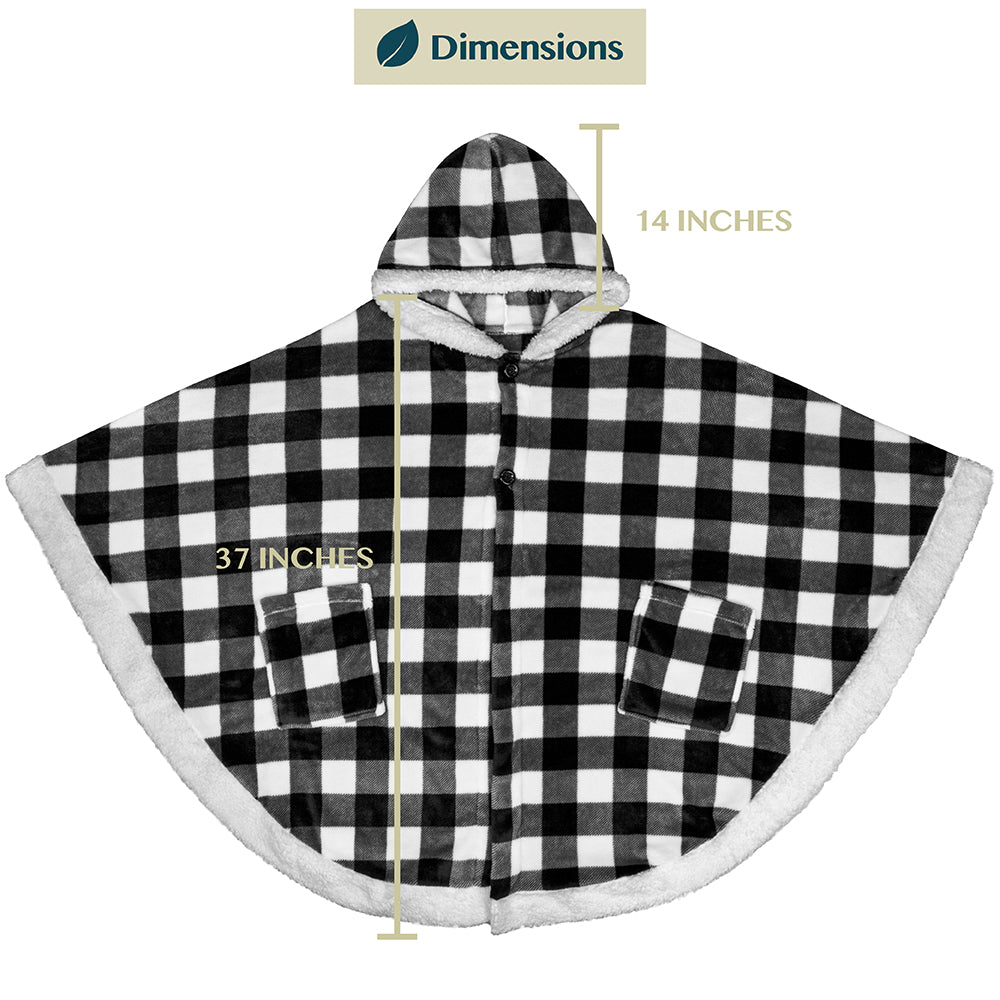 Angel Wrap Hoodie Sherpa Poncho Blanket