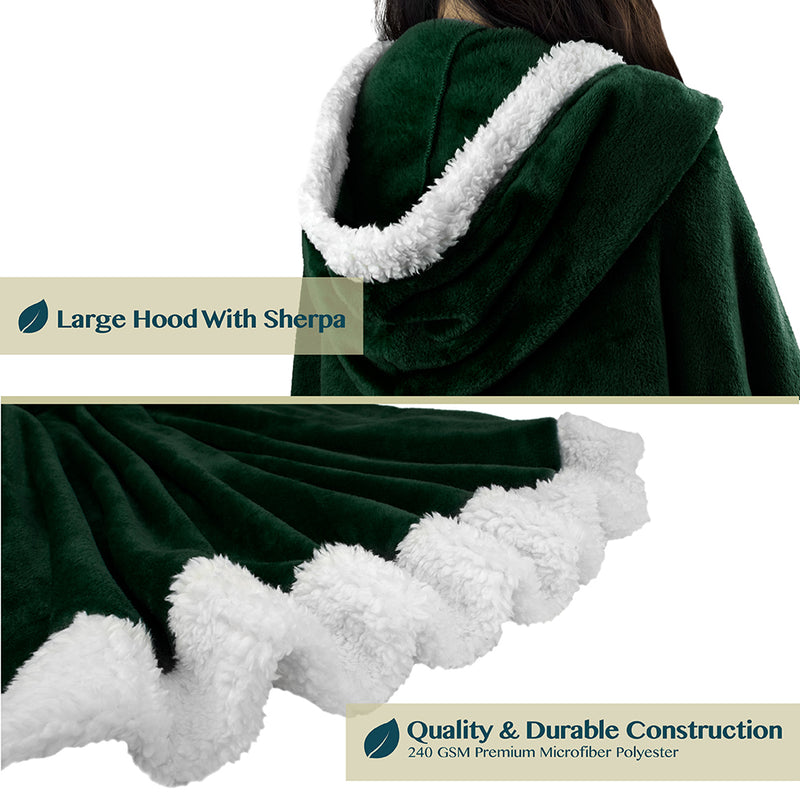 Angel Wrap Hoodie Sherpa Poncho Blanket