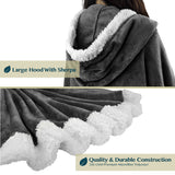 Angel Wrap Hoodie Sherpa Poncho Blanket