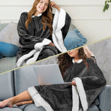 Angel Wrap Hoodie Sherpa Poncho Blanket