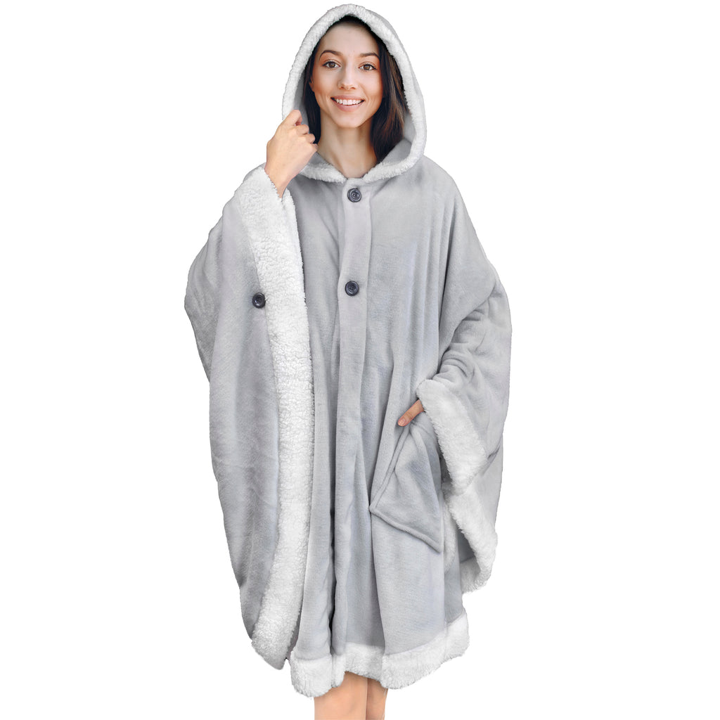 Angel Wrap Hoodie Sherpa Poncho Blanket – PAVILIA