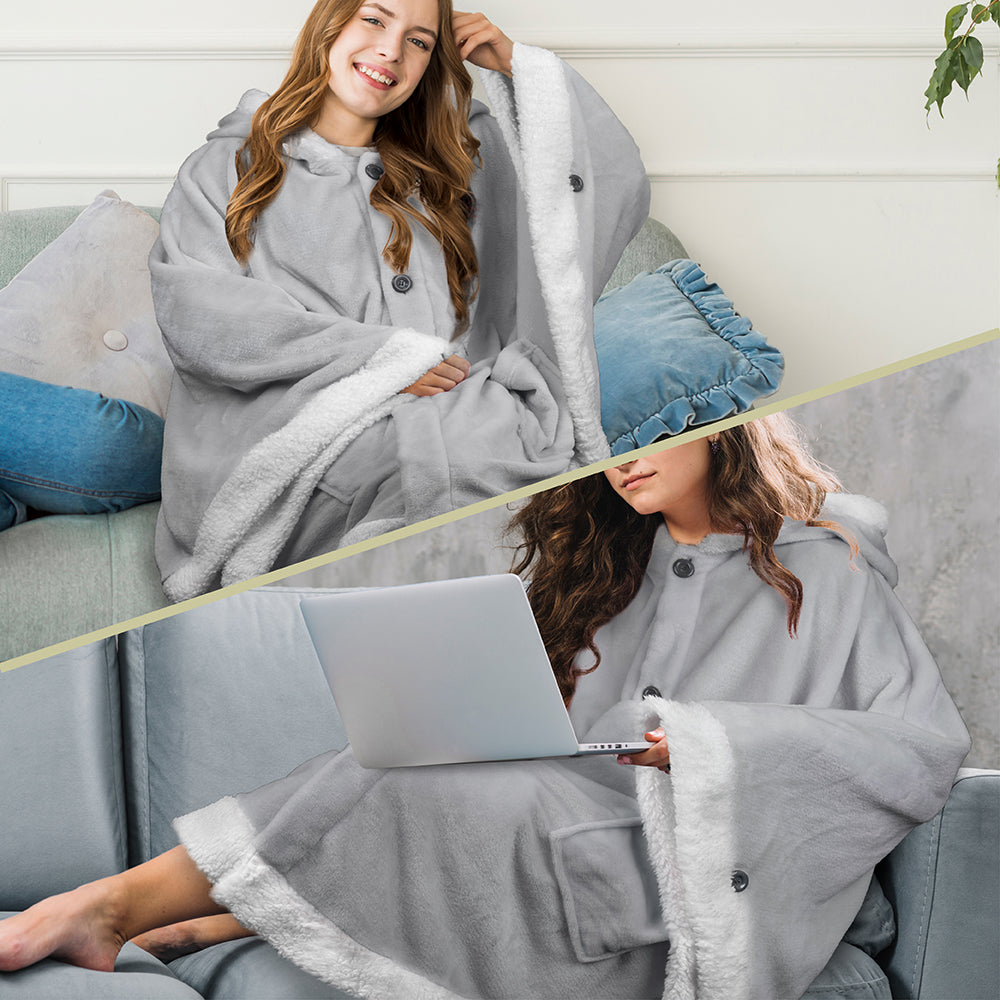 Angel Wrap Hoodie Sherpa Poncho Blanket – PAVILIA