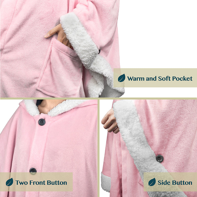 Angel Wrap Hoodie Sherpa Poncho Blanket