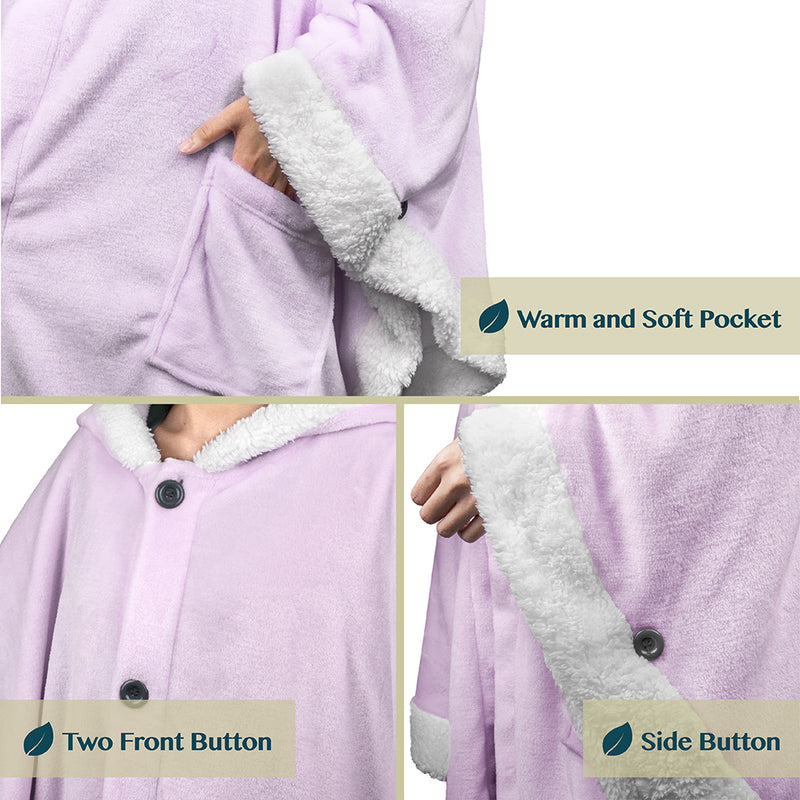 Angel Wrap Hoodie Sherpa Poncho Blanket