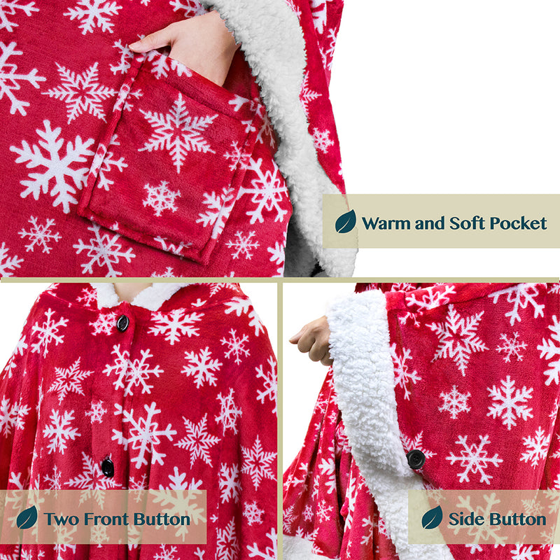 Angel Wrap Hoodie Sherpa Poncho Blanket