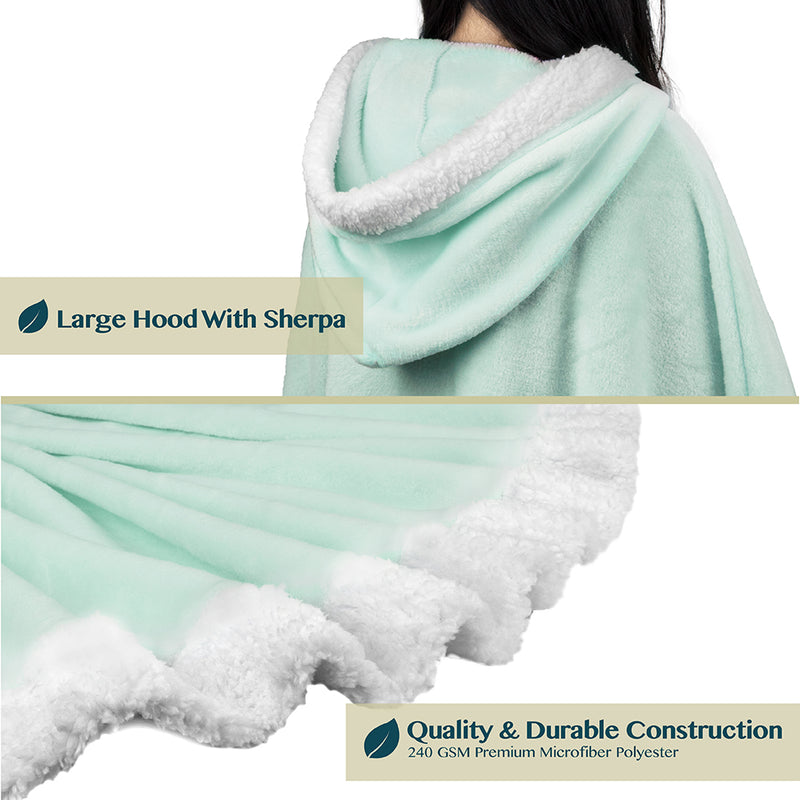 Angel Wrap Hoodie Sherpa Poncho Blanket