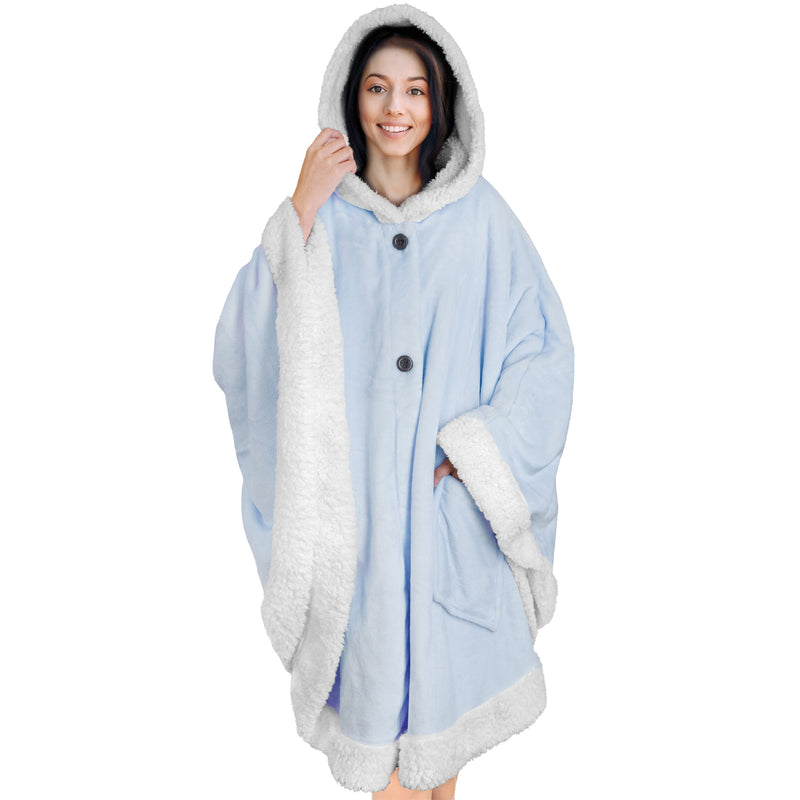 Angel Wrap Hoodie Sherpa Poncho Blanket