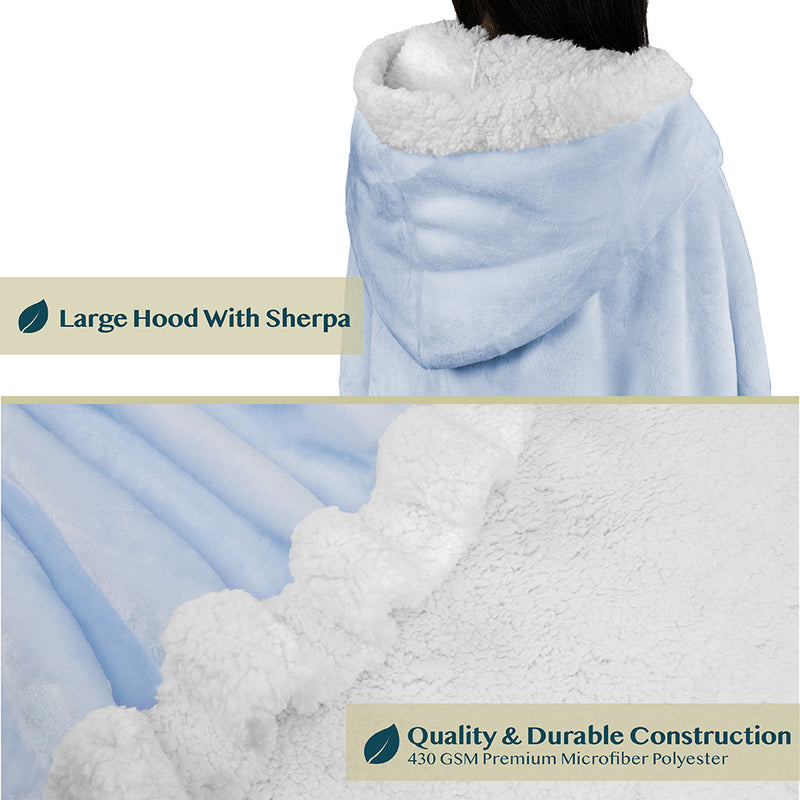 Angel Wrap Hoodie Sherpa Poncho Blanket