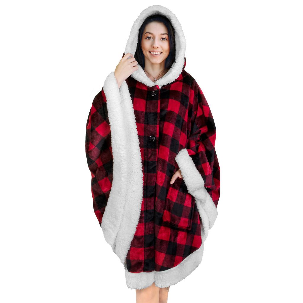 Angel Wrap Hoodie Sherpa Poncho Blanket – PAVILIA