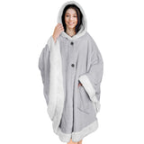 Angel Wrap Hoodie Sherpa Poncho Blanket