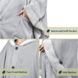 Angel Wrap Hoodie Sherpa Poncho Blanket