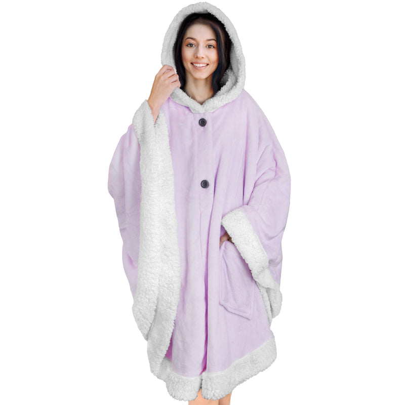 Angel Wrap Hoodie Sherpa Poncho Blanket