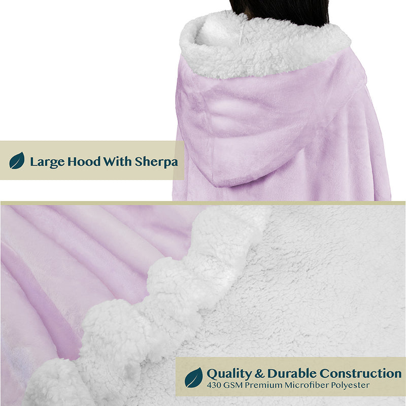 Angel Wrap Hoodie Sherpa Poncho Blanket