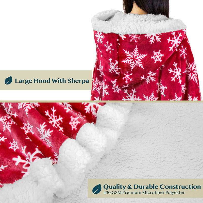 Angel Wrap Hoodie Sherpa Poncho Blanket